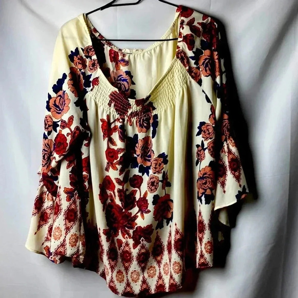 LIVING DOLL LOS ANGELAS WO SIZE 22/24(?). TOP CREAM COLOR NAVY RUST MAUVE - Picture 1 of 11